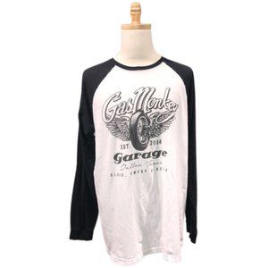 Gas Monkey Garage White & Black Flying Motorcycle Tire Tee